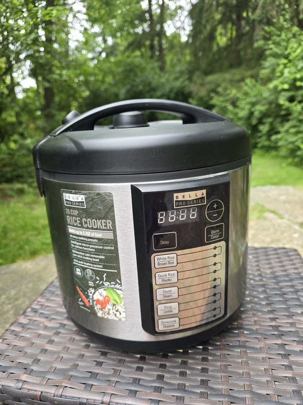 bella Pro Series 20-Cup Stainless Steel Rice Cooker Multi Use Cook Kitchen